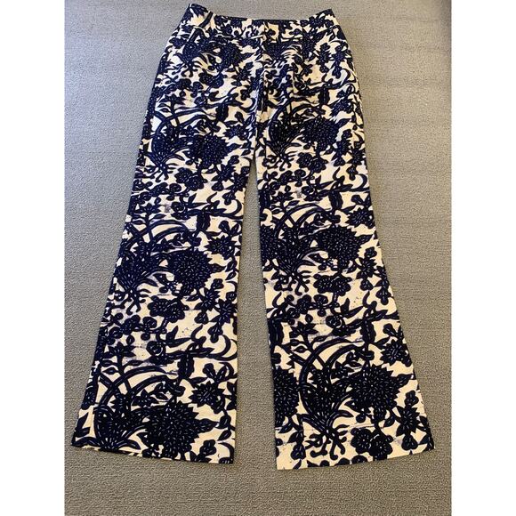 Ann Taylor Loft Marisa Women’s Linen Blend Pant Floral Vine Print Size 2 - Picture 1 of 16